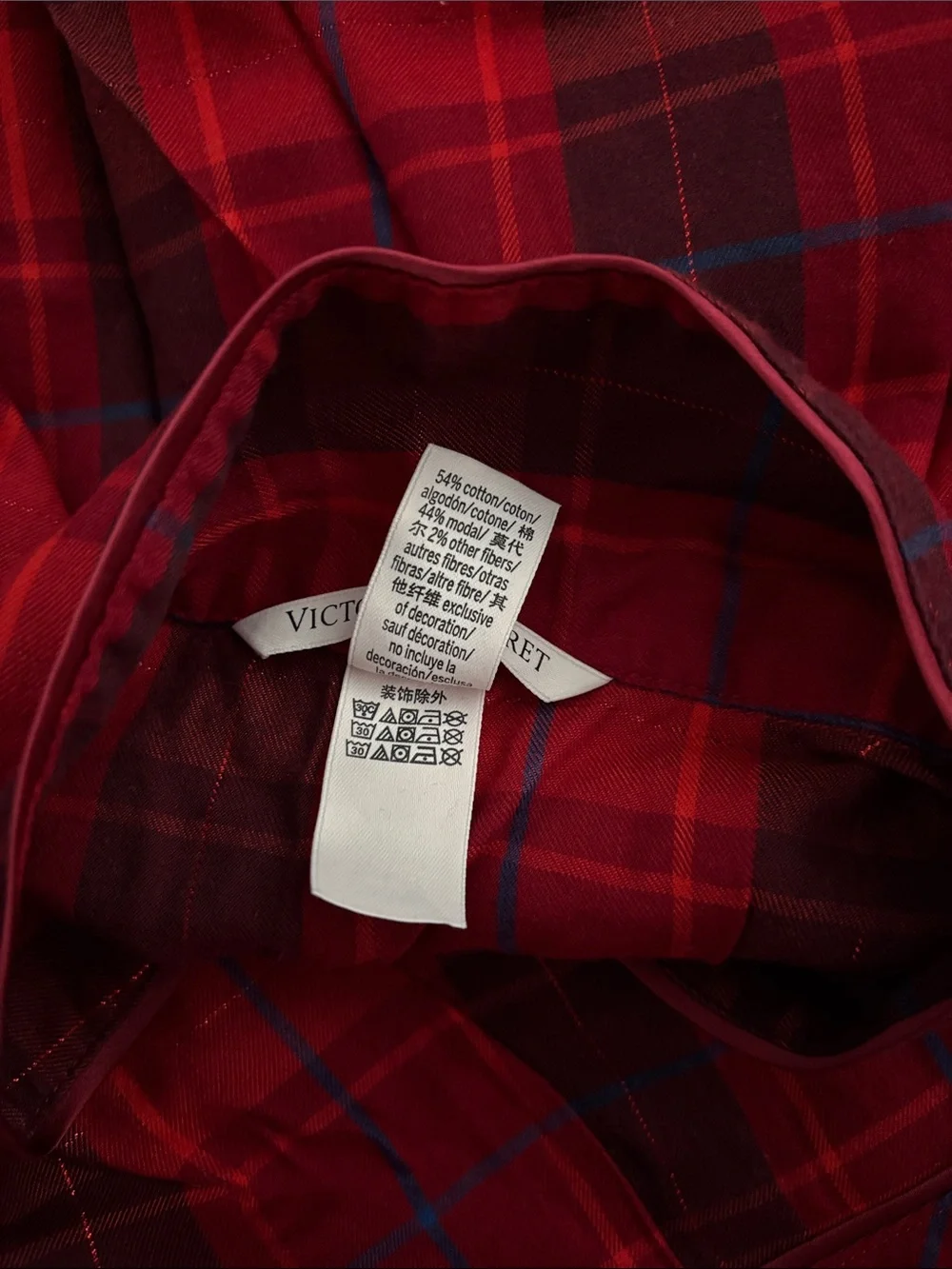 Victoria's Secret Red Plaid Short-Sleeve Pajama Set Size XL